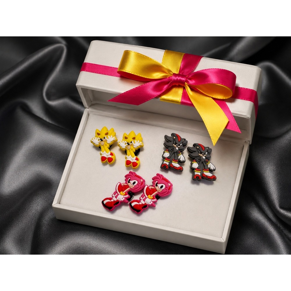 Sonic the Hedgehog Shoe Charms 6‎ Pack Super Sonic Shadow Amy Rose for Clogs